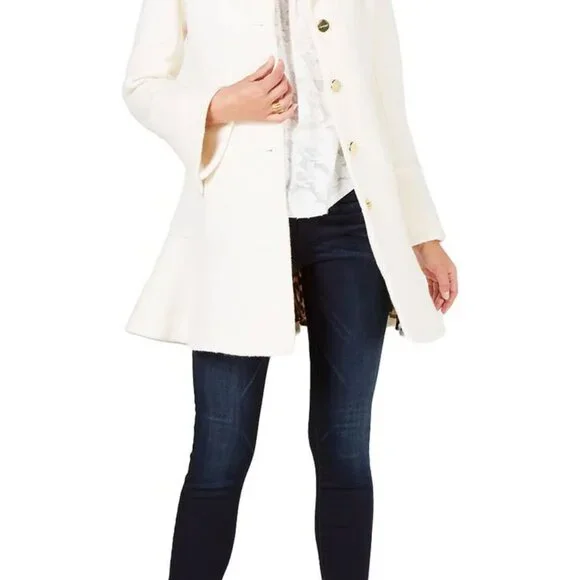 Laundry By Shelli Segal wool blended Boucle Skirted Hem Coat - Picture 2 of 7